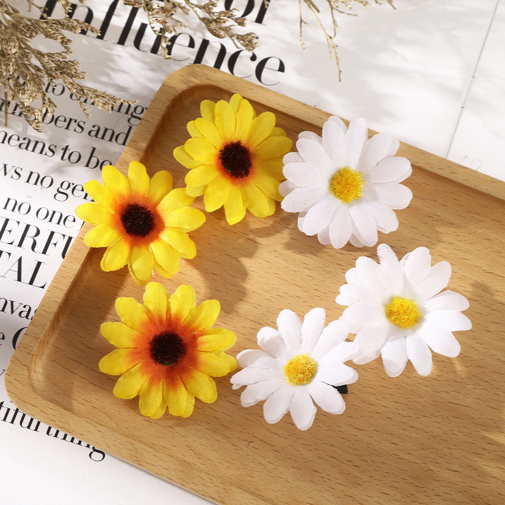 Cross-border foreign trade wholesale sunflower hairpin six-piece bridal hairpin party photo decoration simulation Flower hairpin