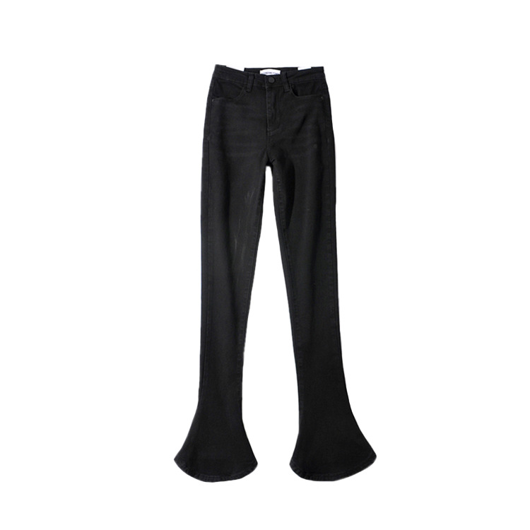European and American Style Jeans Trousers Women's New Design Sense Slim-Fit Slim Super Showing Leg Long Micro-Sizzle Personalized Horseshoe Pants