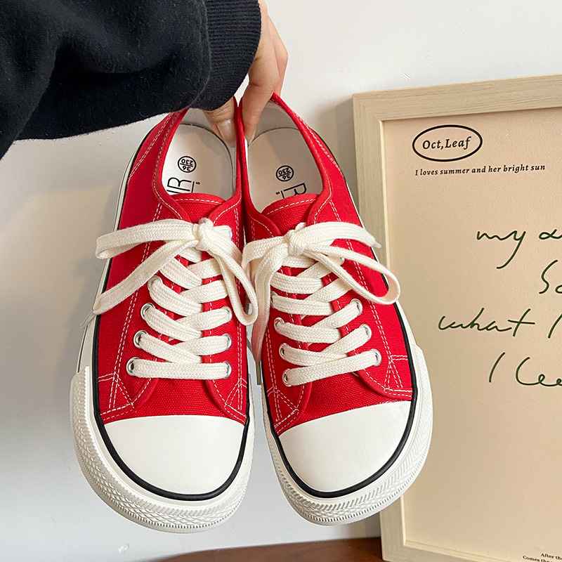 Spring 2022 ins All-match Korean-style Canvas Women's Shoes Thick Sole Retro Classic New Color Street Shoes