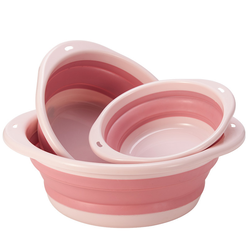 Thickened Folding Basin Household Large Folding Washbasin Student Dormitory Round Folding Laundry Basin Baby Washbasin