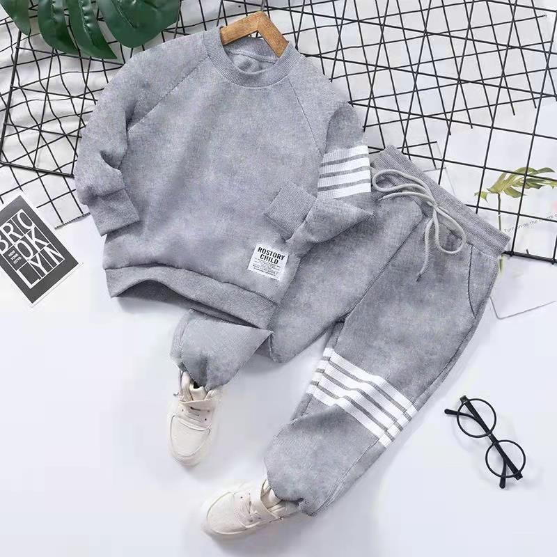 Cross-border Boys and Girls Autumn Suit New Boys and Girls Western Style Korean Style Handsome Sports Two-piece Set for Middle and Small Children