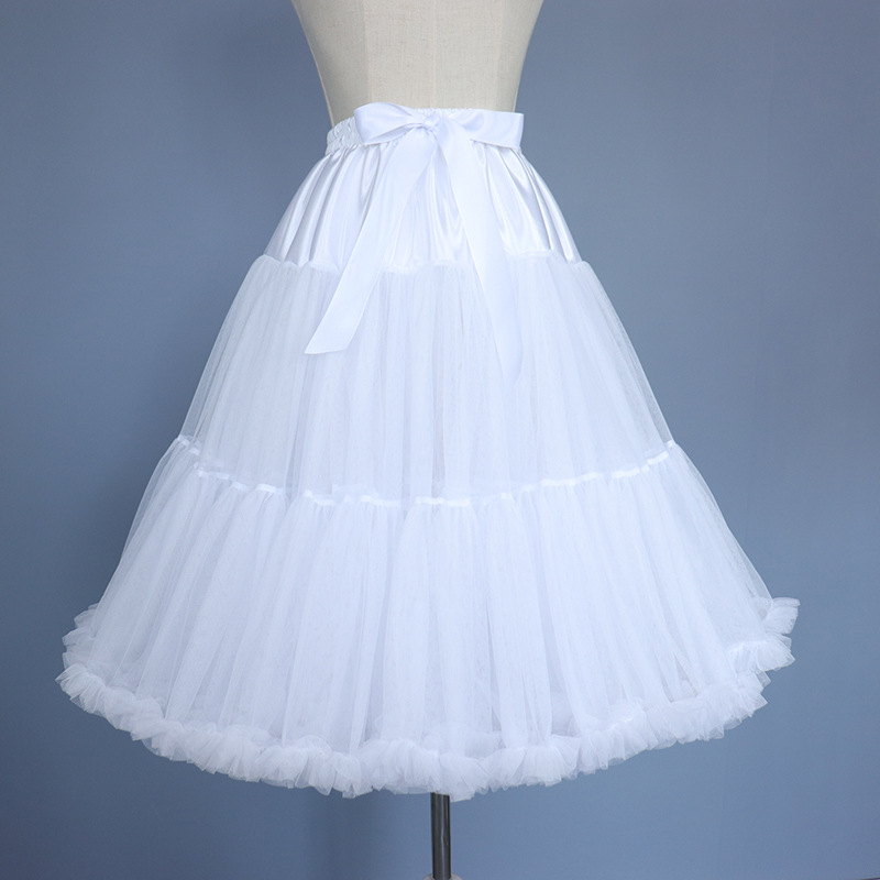 Ponder lolita Clouds Boneless Soft Mesh Ponder White Petticoat Puffy Skirt Skirt European and American Cross-border Exclusive