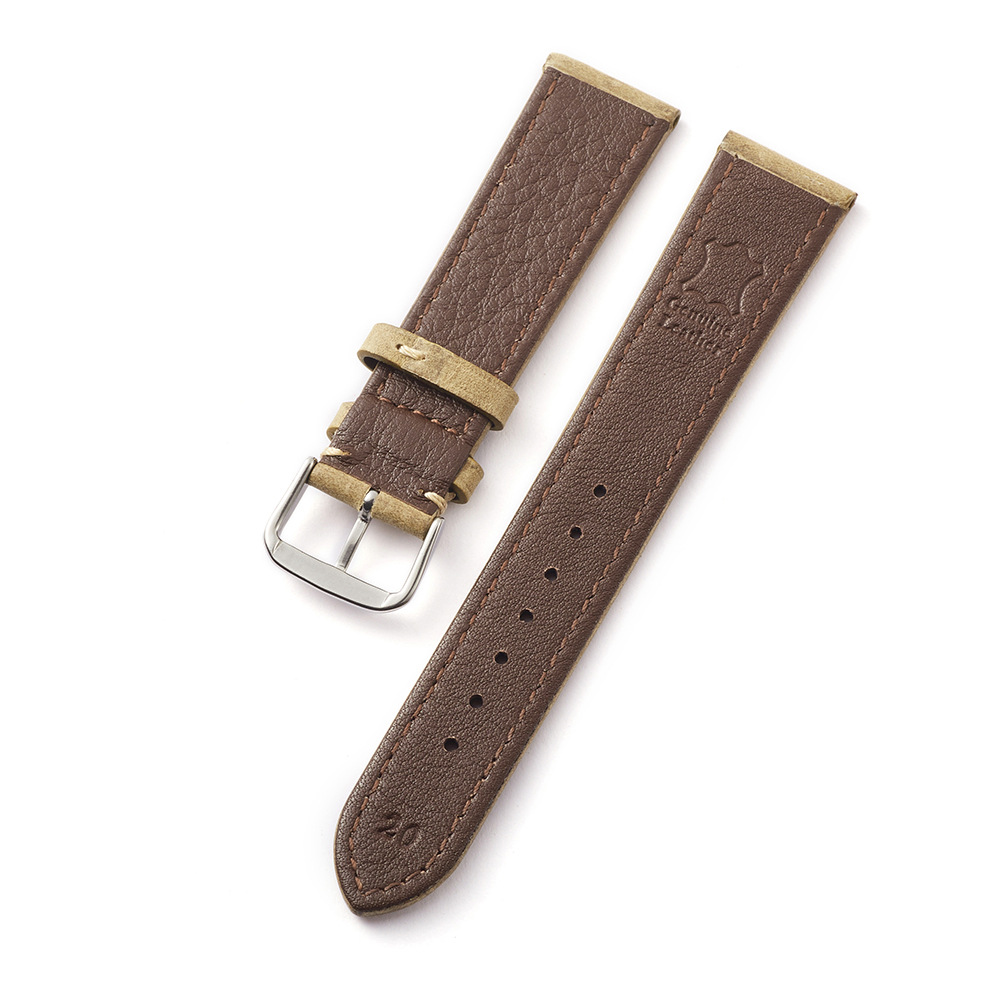 New high-end Italian leather strap soft cowhide watch strap men's and women's vintage oil wax leather strap 18-22mm