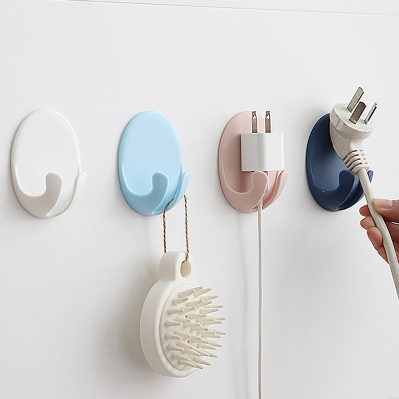Simple hole-free hooks, coat hooks, double hooks, cute razor stand, bathroom wall, kitchen and bathroom plug hooks