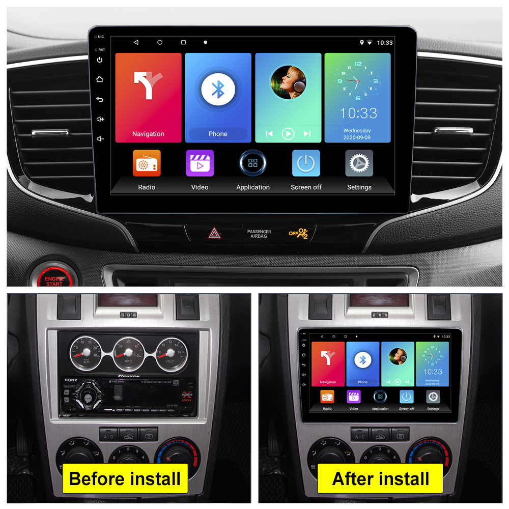 9 inch car DVD navigation Bluetooth multimedia player reversing image GPS car large screen navigation 1DIN machine
