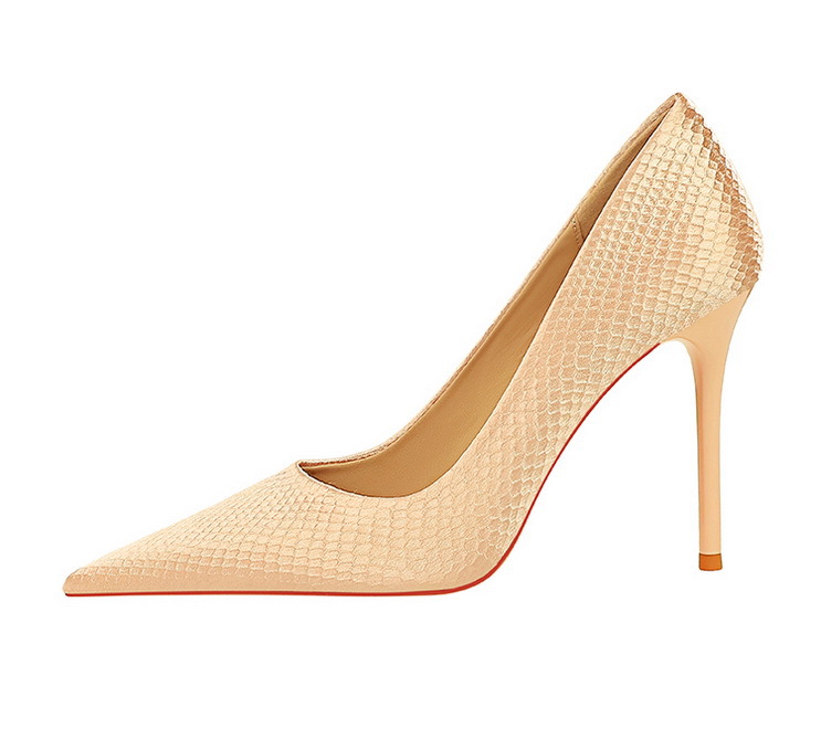 Party high heels slim slim high heels fishscale satin shingle pointe single shoes_voghion.com