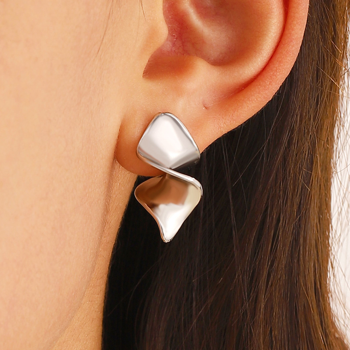 跨境热销夸张不规则耳环女ins风创意设计大风车合金耳环欧美耳饰