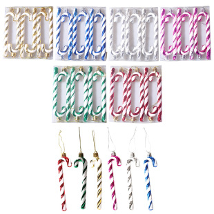 Cross Border Wholesale New Christmas Tree Decoration Plastic Crutch Christmas Decoration Christmas Gift Home Decoration