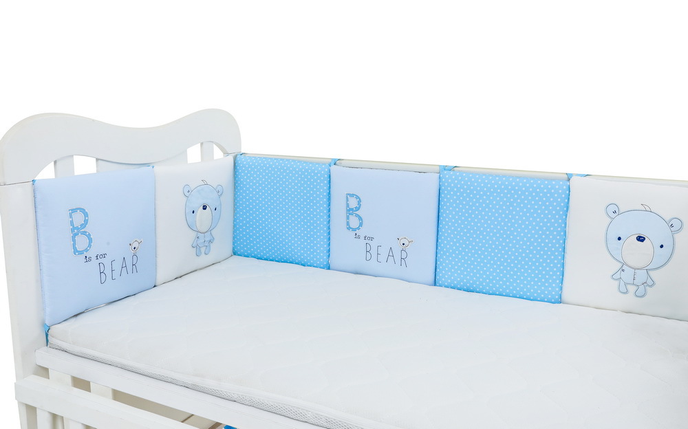 Yuan AI fairy tale baby bedding bedding children's bed circumference bed support Blue BB bear