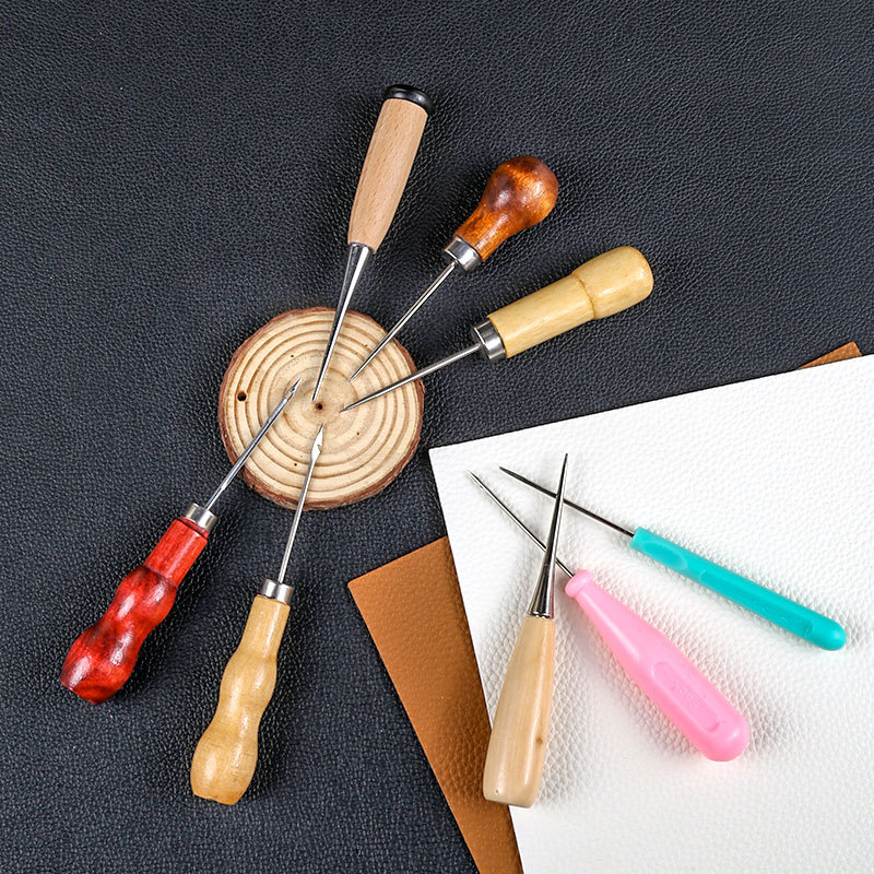 New awl combination plastic wooden copper drilling shoes leather tools repair sewing tools various styles