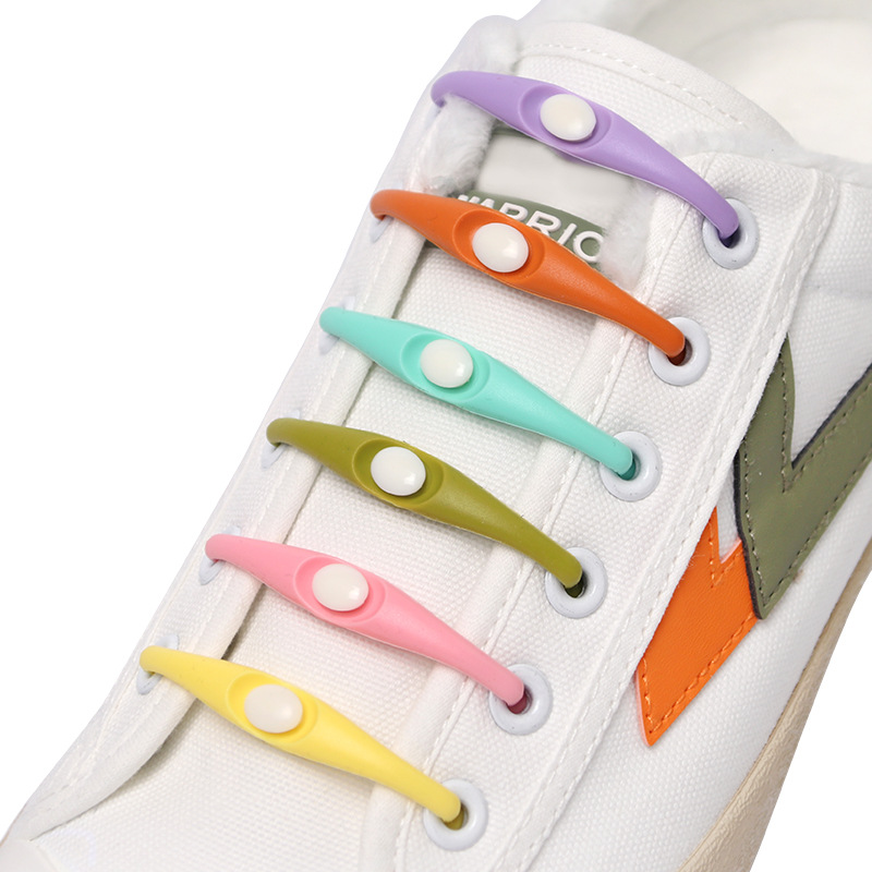 New Cross-border Supply Bow Silicone Shoelaces Student Adult Universal Elastic Tape-free Shoelaces Colorful Lazy Shoelaces