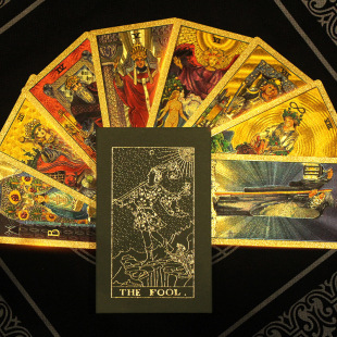 Gold foil tarot card Carlo brand tarot color printing tarot PVC waterproof tarot card manual board game tablecloth