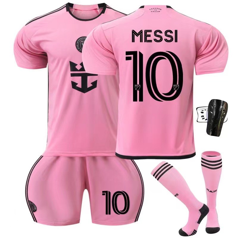 Wholesale Miami Jersey No.10 Messi Home and Away Adult Children's Clothing Football Clothing US Professional League Children's Suit + Socks
