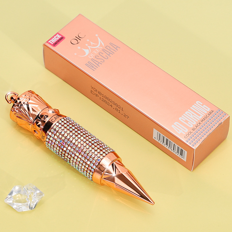 QIC cross-border Queen's cane mascara waterproof lengthening non-blooming long curling broken Diamond eyelash base makeup