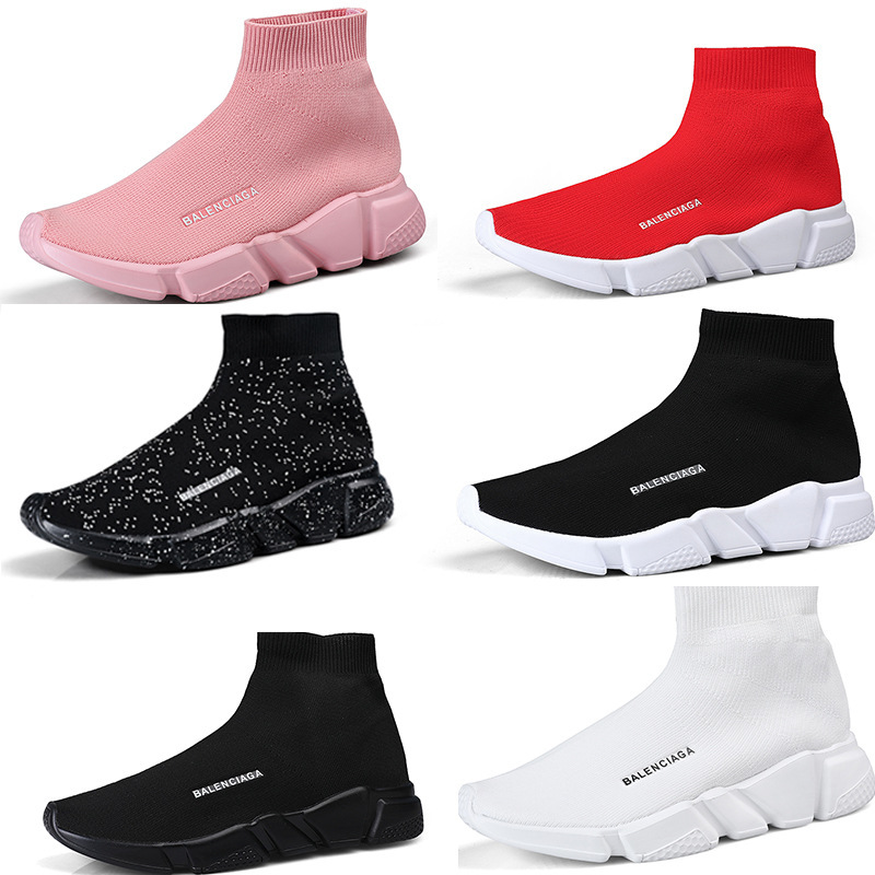 2022 Cross-border New High-top Socks Shoes for Men and Women Feet Fly-woven Lazy Shoes Mesh Large Size Sports Trendy Shoes for Men