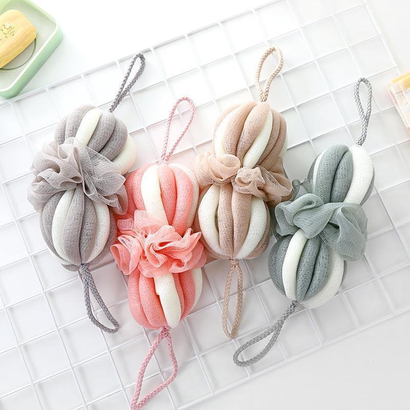 Large stretchable pumpkin bath ball Bath back rubbing two-in-one bath rubbing artifact back pulling strip Bath Bath not scattered foaming