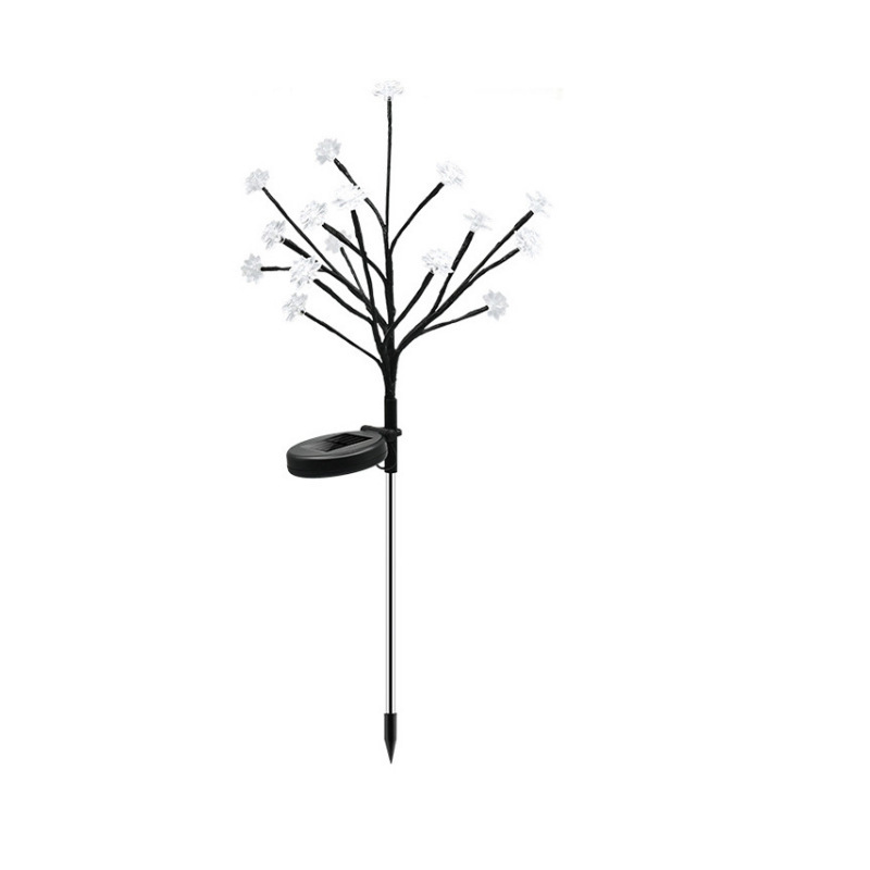 Solar Cherry Blossom Floor Light Outdoor Waterproof Branch Lawn Light Holiday Decorative Light Warm Garden Decorative Light