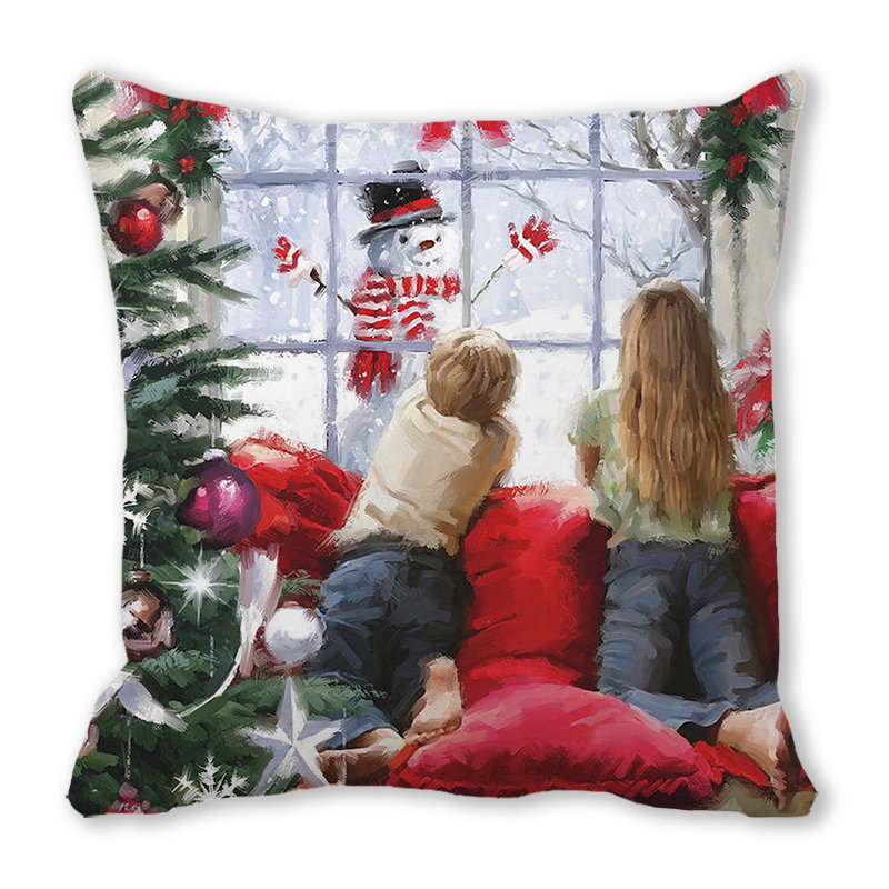 Merry Christmas Merry Christmas encrypted peach skin velvet home decoration sofa cushion pillow ZT402