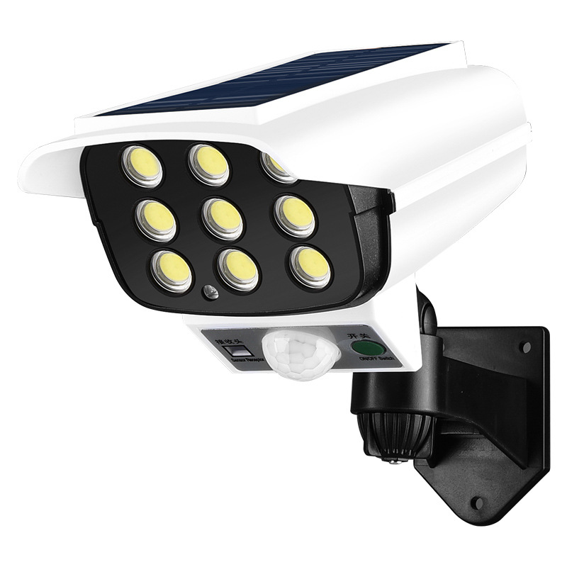 New solar simulation monitoring lamp induction wall lamp LED strong light anti-thief street lamp wireless remote control fake camera