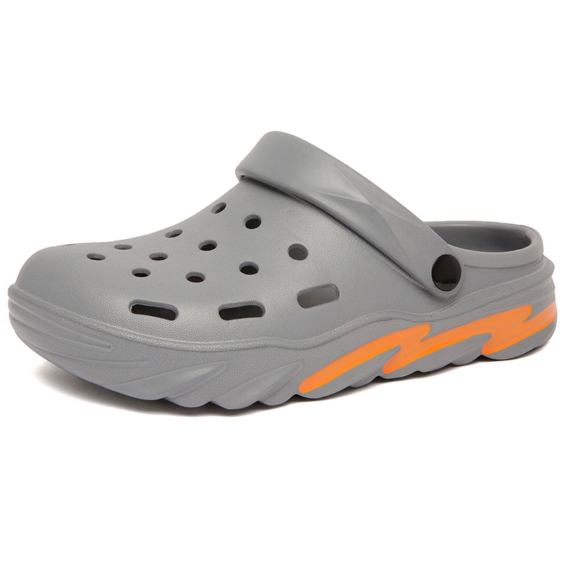 Summer New Casual Men's Hole Shoes Non-slip Thick-soled Breathable Height-increasing Beach Sandals with Soft Sole Slippers