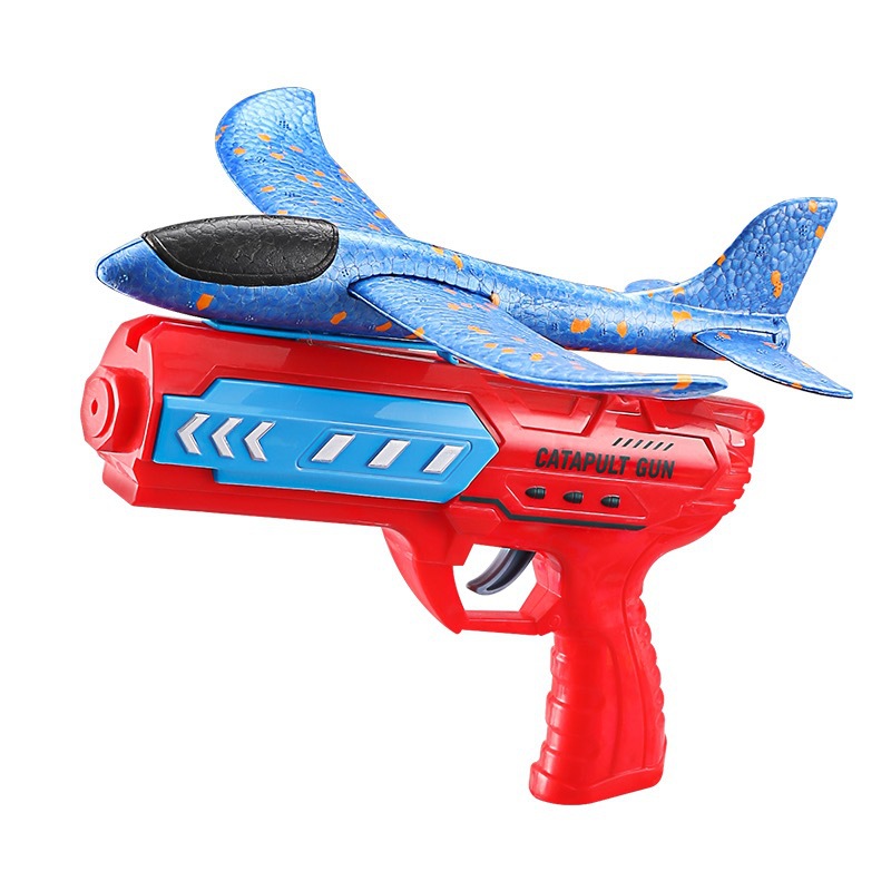 Net Red children's ejection foam aircraft gun toy boy flash indoor outdoor sports cross-border stall wholesale