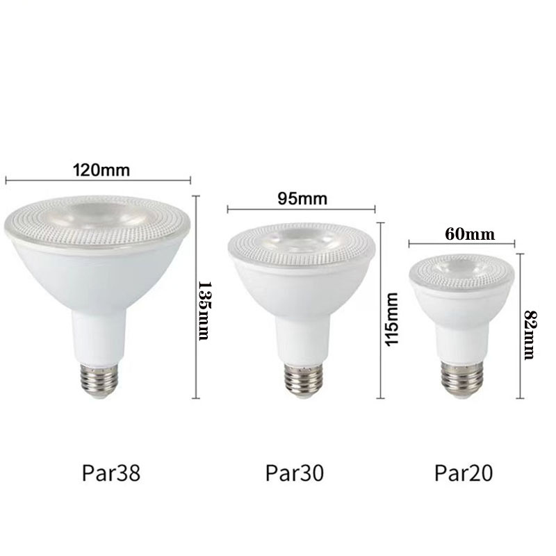 Cross-border dedicated plastic package aluminum led PAR light PAR20 PAR30 PAR38 dimming 15W18W bulb E27 lamp Cup