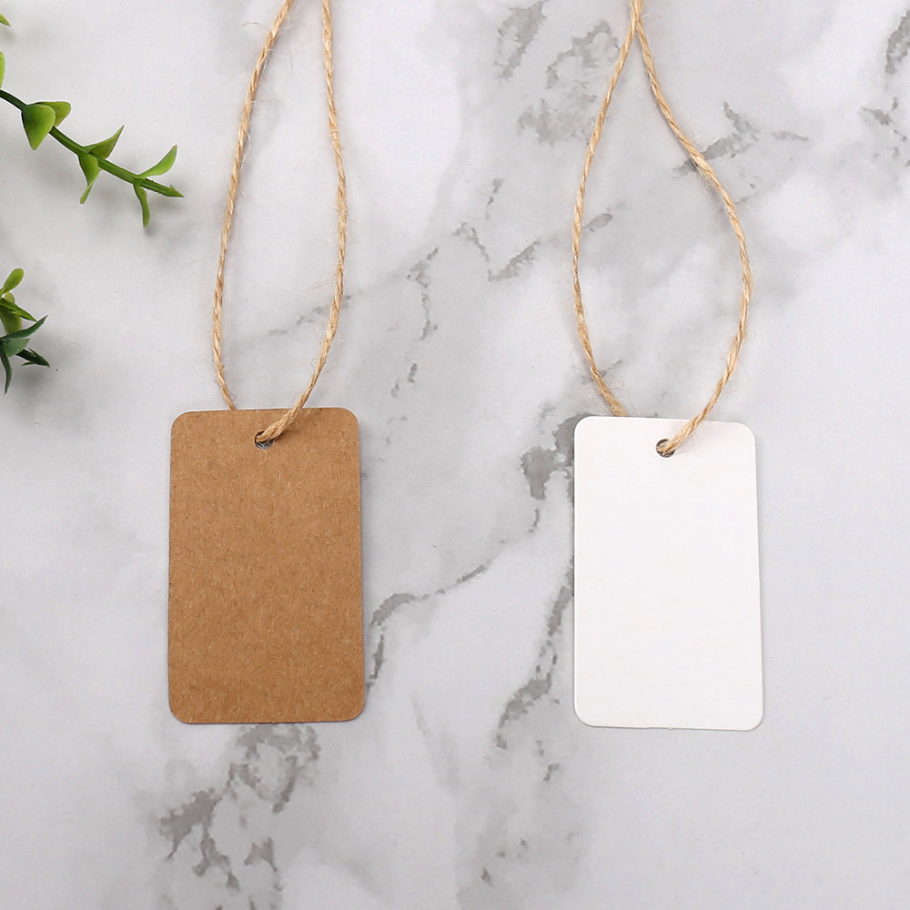 3*5cm blank tag product label clothing tag round corner baking packaging card Kraft paper decoration tag