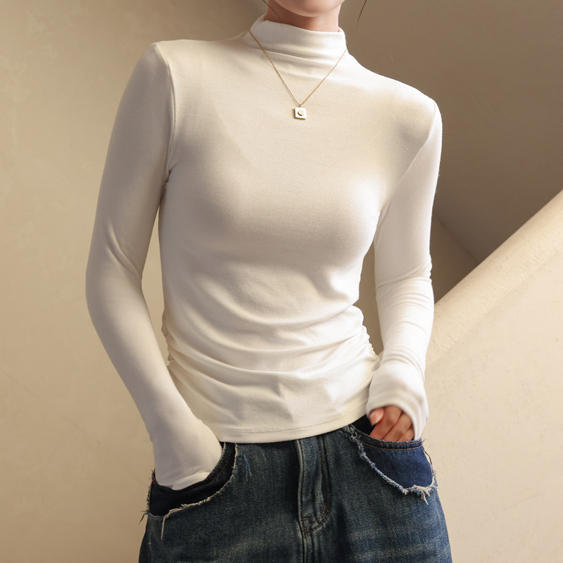 High quality thick modal half turtleneck solid color bottoming shirt women's autumn and winter Inner long sleeve top bottoming shirt