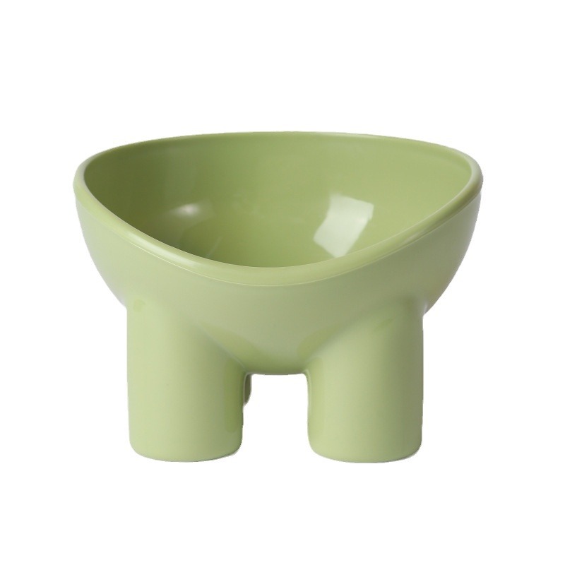 Pet Supplies Macaron Color Elephant Leg Bowl Neck Protection Oblique Cat Basin Anti-knock Plastic Pet Bowl High Foot Cat Bowl