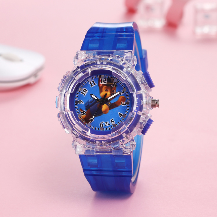 Creative colorful marquee children's luminous watch cartoon animation primary and secondary school boys and girls watch