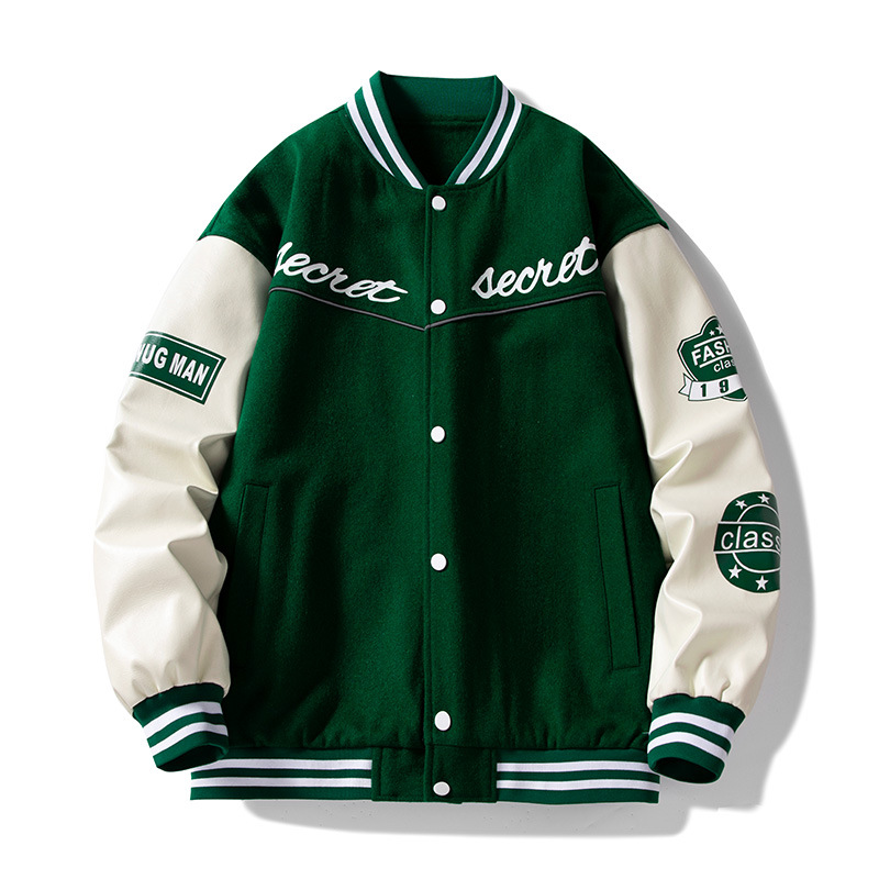 Fashionable Brand Cotton Jacket Men's Autumn and Winter New Couple Clothes Loose Baseball Suit American Fashionable Embroidered Leather Jacket for Men