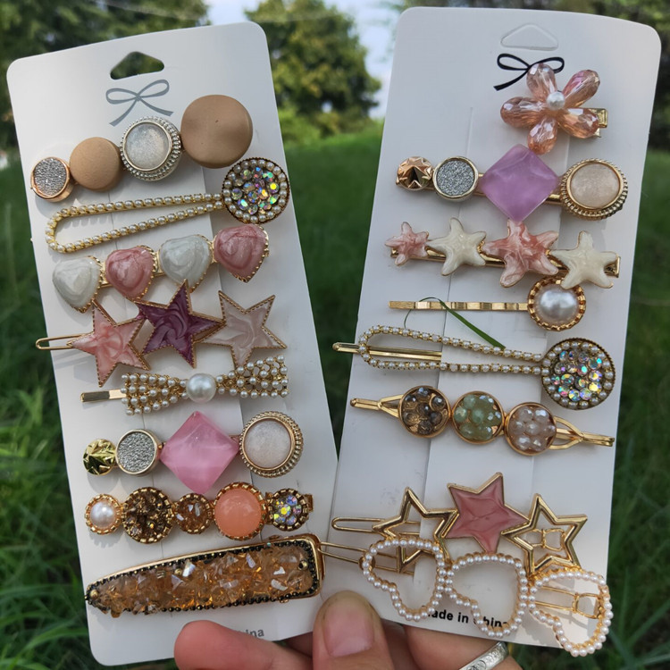 Hairpin suit Amazon WeChat TikTok hot water drop fashion simple starfish Flower hairpin clip butterfly