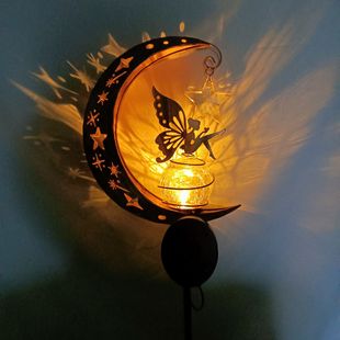 Factory Wholesale Cut Out Iron Outdoor Lawn Lamp Inserted Landscape Garden Courtyard Solar Outdoor Lawn Lamp