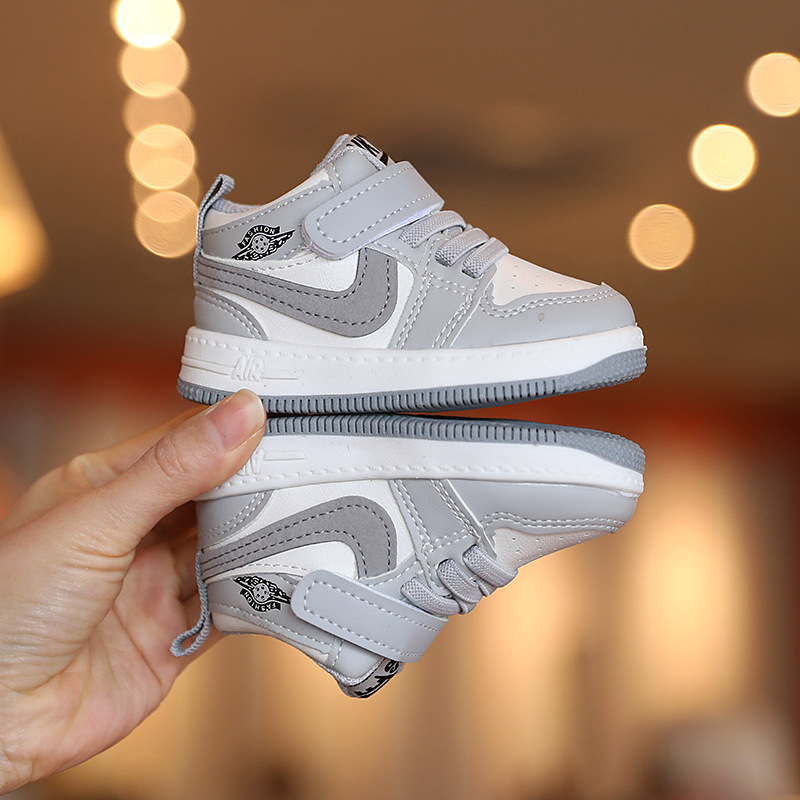 Boys' mid-top sneaker 2022 Spring and Autumn new children's shadow gray single-layer shoes children's baby board shoes girls' shoes