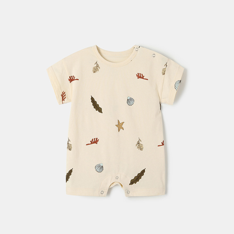 Baby's Short-sleeved One-piece Climbing Suit European and American Style Summer Newborn Baby's Clothes Boys and Girls Cotton Vest Wrapped-up Clothes