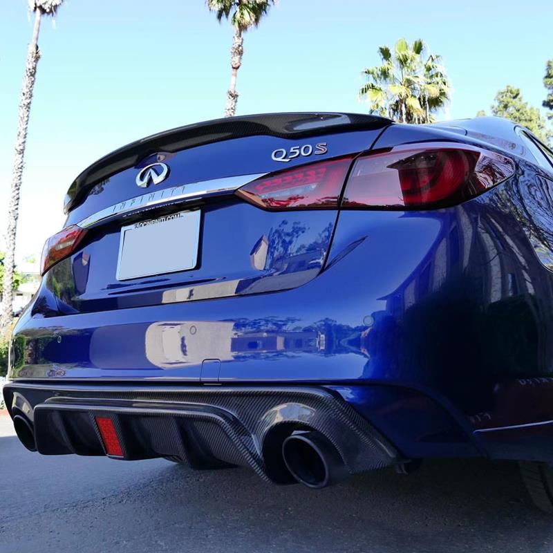 Suitable for 14-22 years Infiniti Q50 Q60 with light carbon fiber rear tail lip rear spoiler front shovel front and rear surround