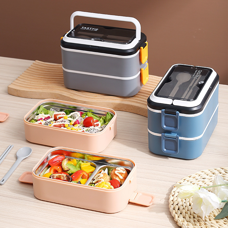 304 stainless steel lunch box for students and office workers with tableware portable water filling heating fast food compartment lunch box