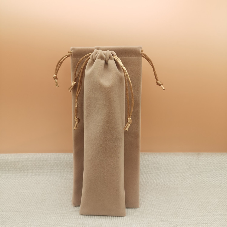 New Lisi velvet drawstring bag high-end long velvet bag thickened non-hair removal drawstring bag dustproof storage bag