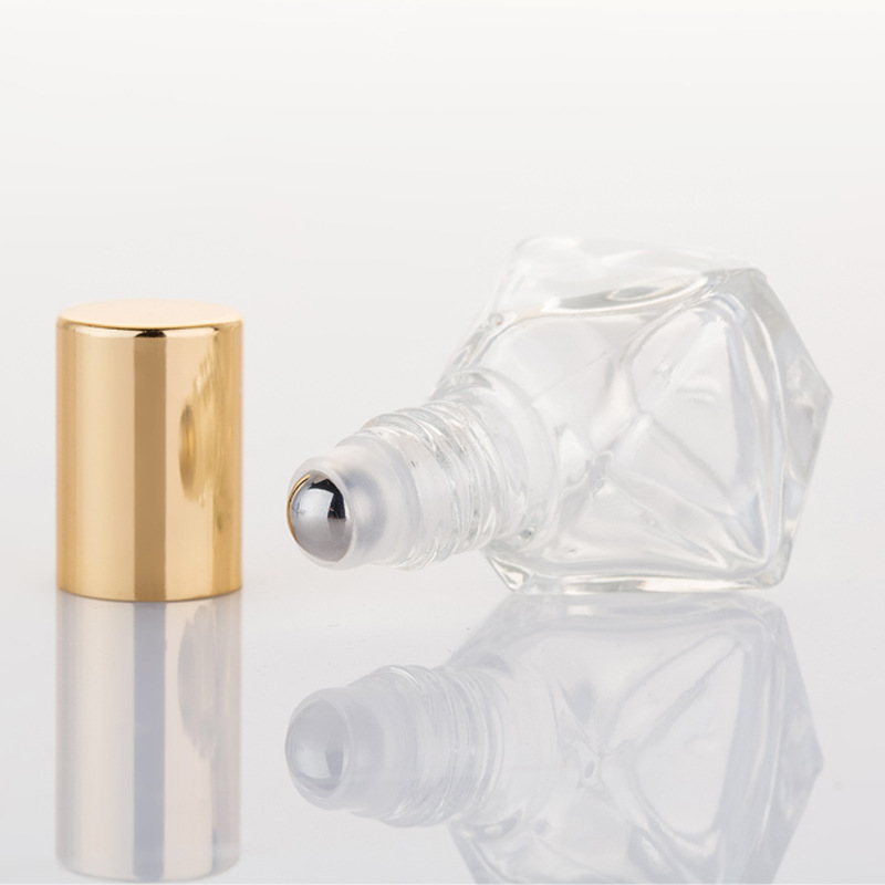 in stock 8ml Diamond Glass Roller Bead Bottle Perfume Walking Bead Oil Bottle Cosmetic Perfume Bottled