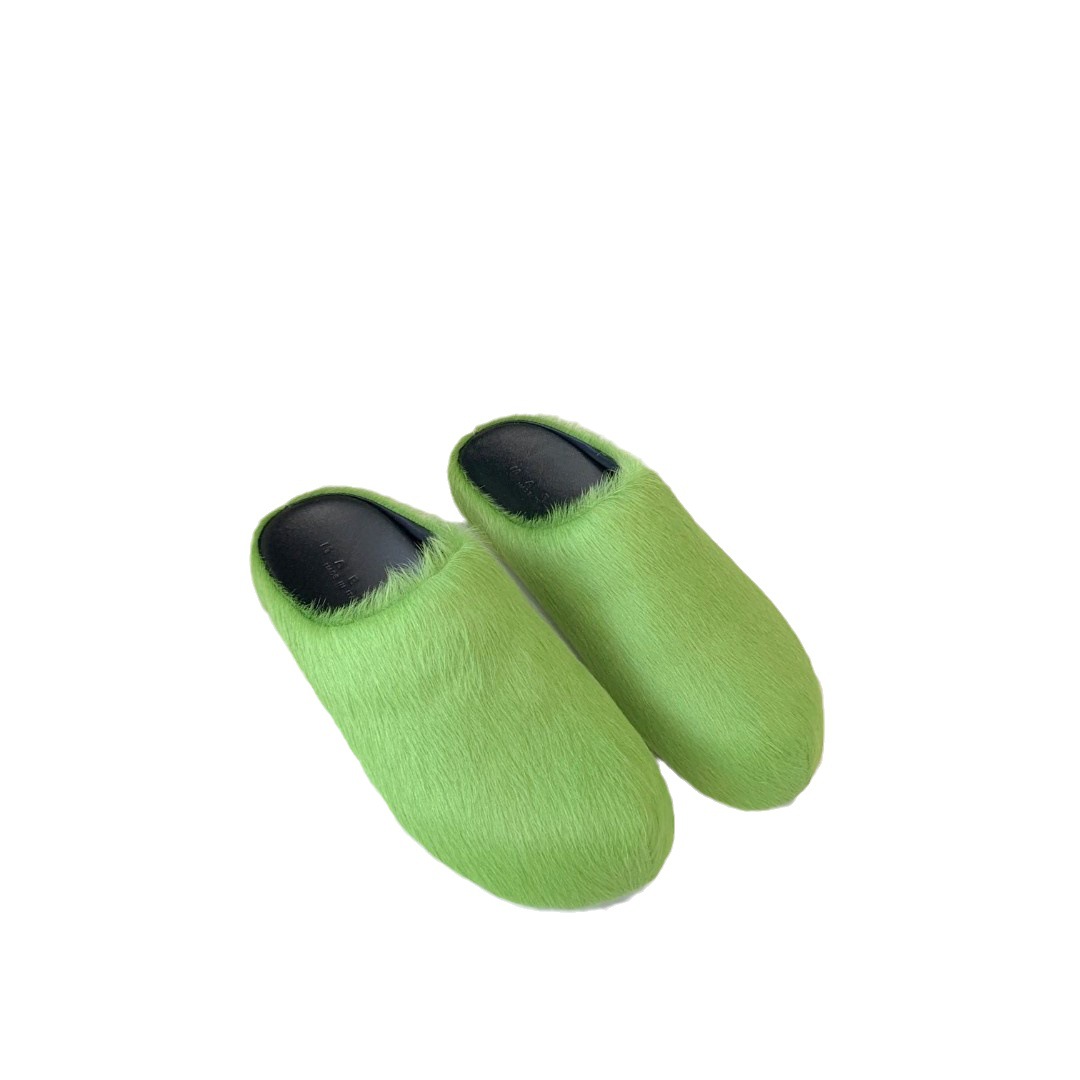 High Edition 2022 New Candy Color Internet Celebrity Same Style Fashionable Baotou Mao Mao Slippers Women's Flat Casual Horse Hair Half Slippers