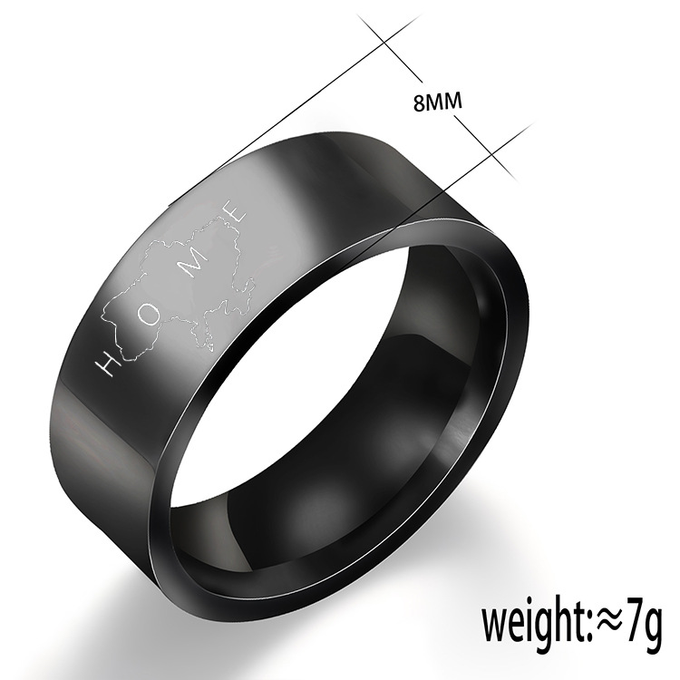 Amazon new HOME Ukrainian stainless steel ring unisex titanium ring lettering ring