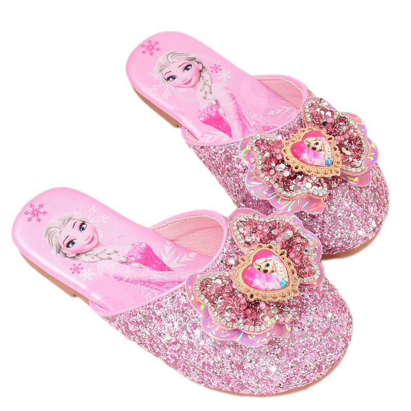 Baby Princess Slippers for Girls - Cute Children's Slippers with Bow - Elsa Inspired Snow White Slippers - Indoor Summer Slippers
