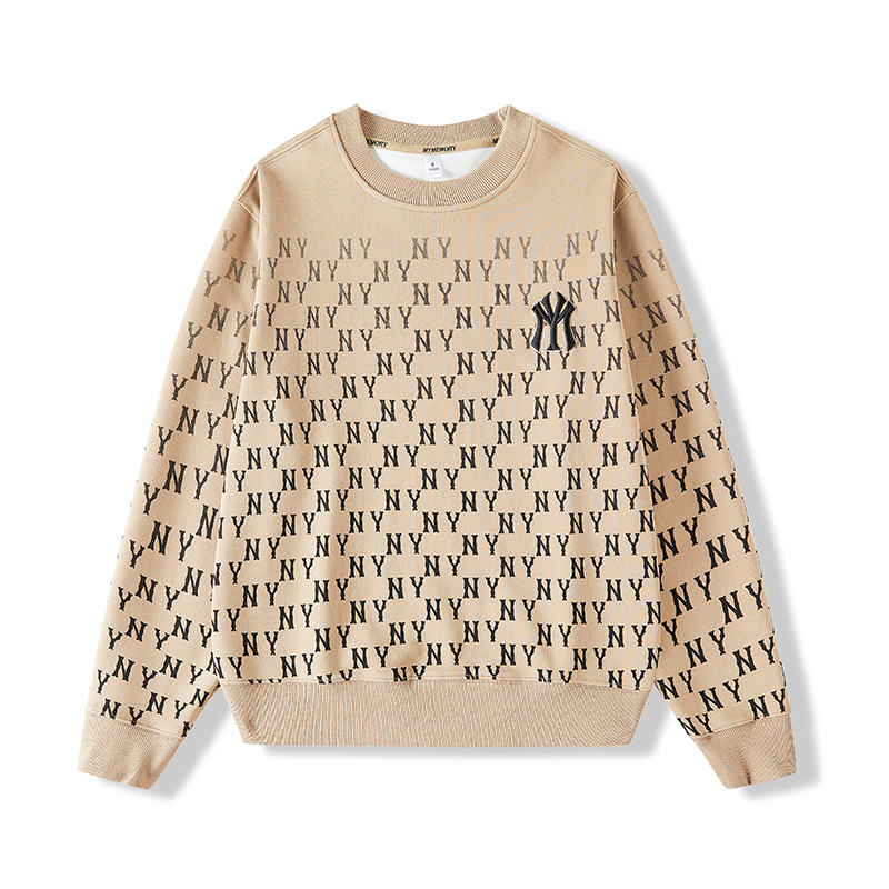 MF MLB NY fashion brand new round neck sweater ny full printed men and women Korean style couple embroidery loose casual sweater