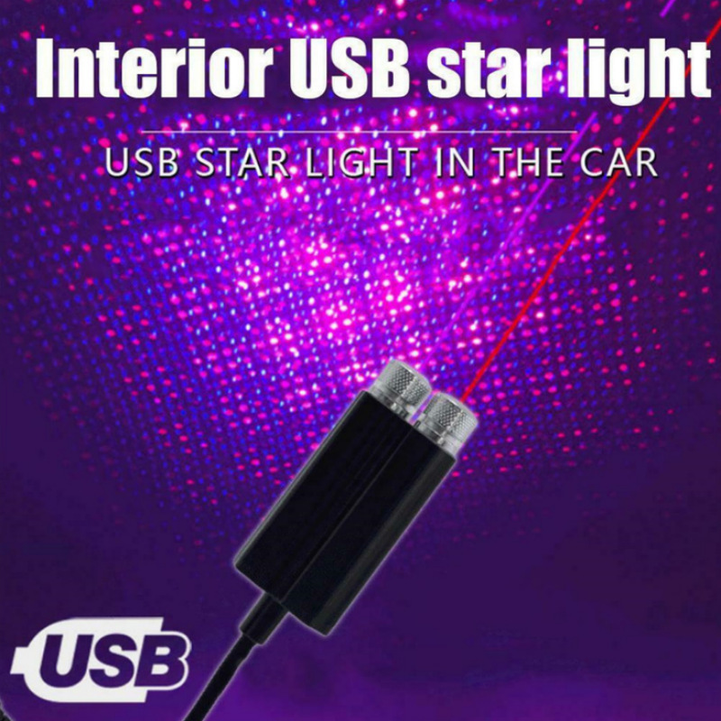 Double head star USB atmosphere light car interior light laser atmosphere light star light indoor outdoor projector car