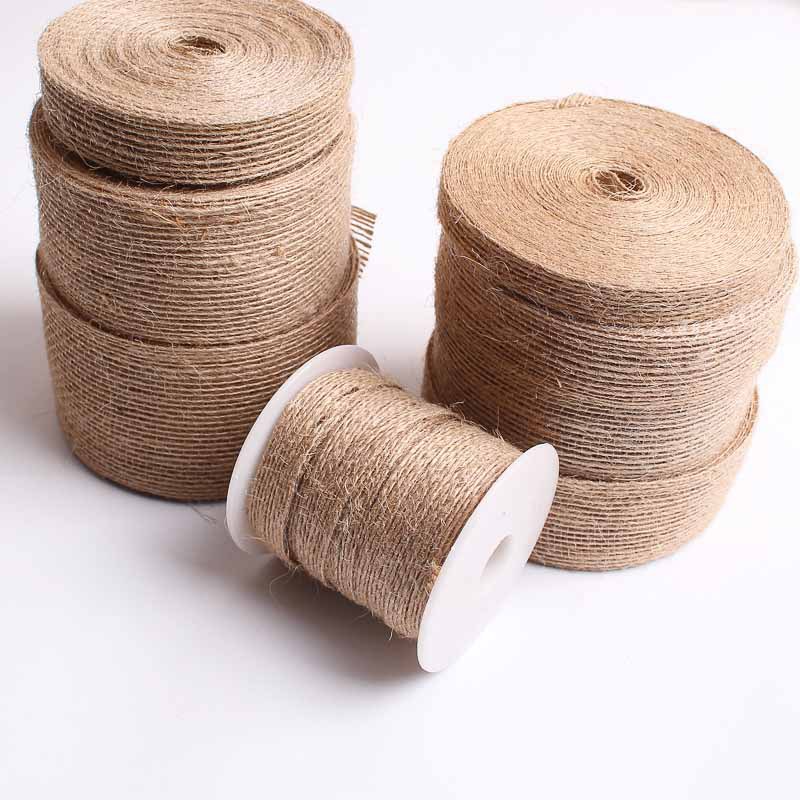 Jute webbing linen fish silk hemp rope woven webbing DIY handmade hemp rope hemp 10 meters a roll