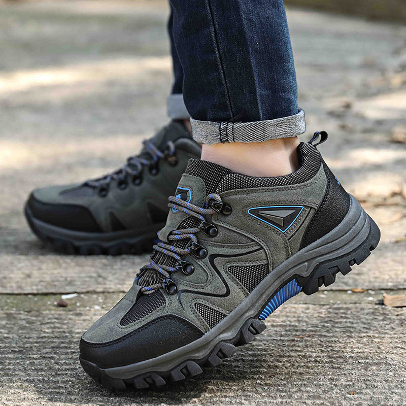 Cross-border 2024 Spring and Autumn New Low-top Lace-up Hiking Shoes Men's Outdoor Shoes plus size Cross-country Hiking Shoes Travel Shoes