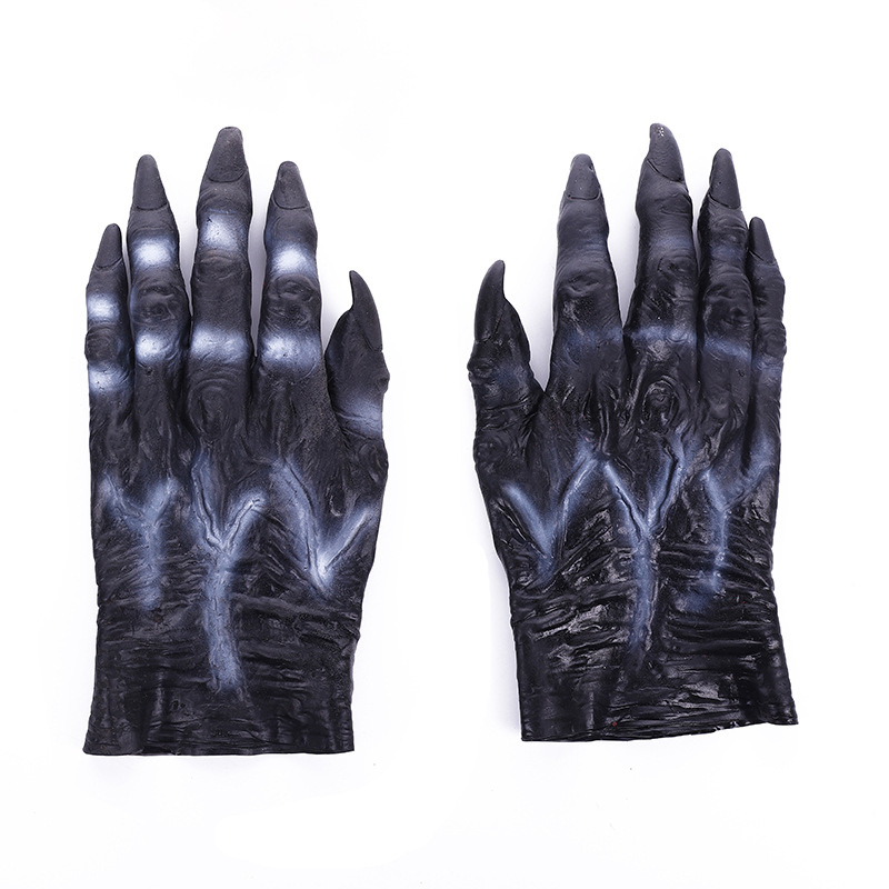 Halloween dance performance props trick horror zombie blood gloves cosplay devil vinyl gloves wholesale