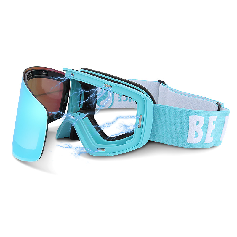 Ski glasses Double anti-fog large field of view Cocker glasses UV protection large cylindrical mountaineering goggles_voghion.com