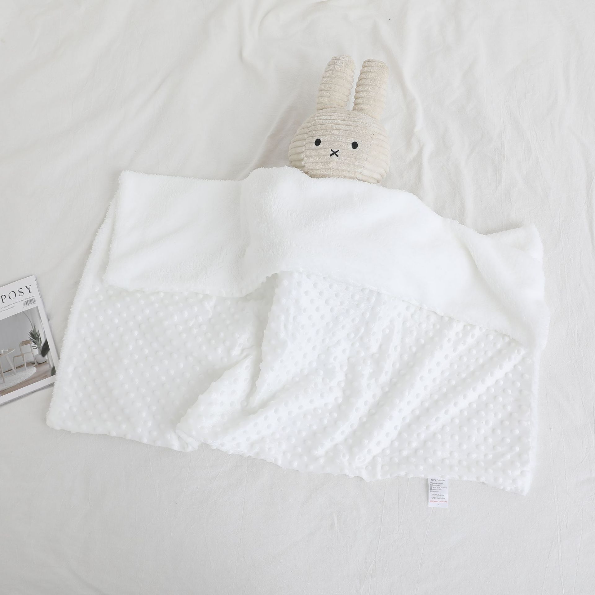 Doudou blanket bubble blanket baby car blanket outing blanket double-layer warm solid color foam blanket soft