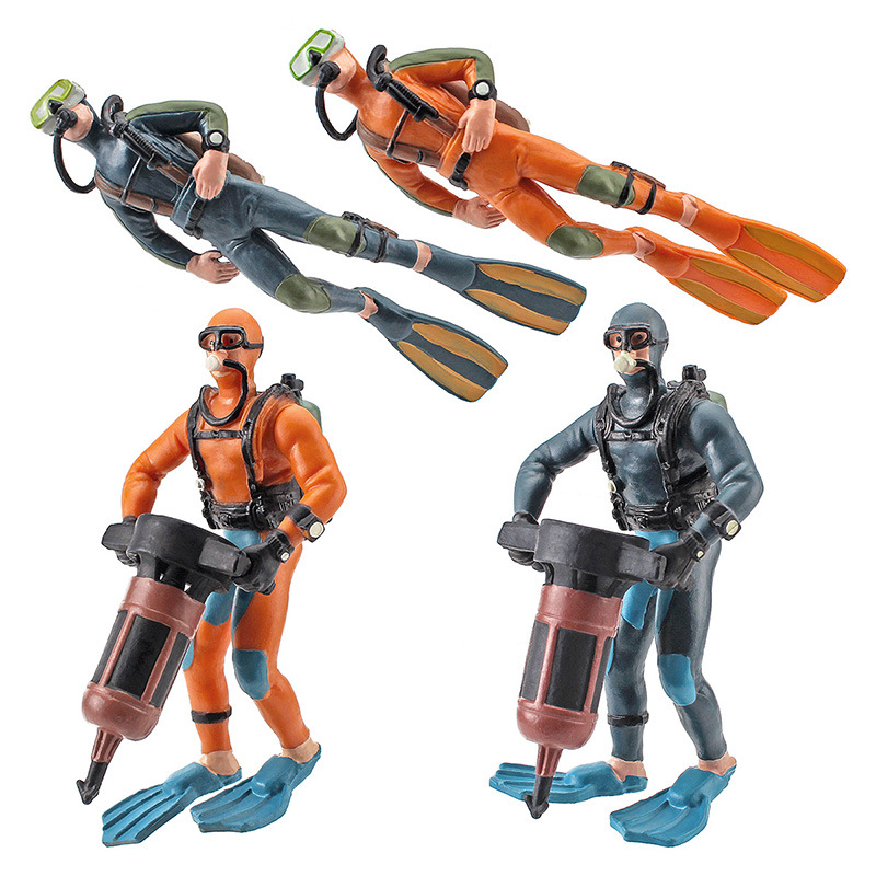Factory direct supply simulation mini diver model seabed exploration survey frogman scene doll ornaments toys